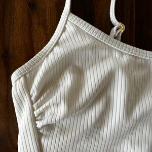 Wild Fable White Ribbed Scoop Bikini Tank Top XS